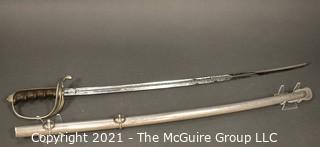 U.S. Army Officer's Presentation Sword Saber and Scabbard; Model M1902; marked Gemsco, Germany