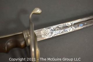 U.S. Army Officer's Presentation Sword Saber and Scabbard; Model M1902; marked Gemsco, Germany