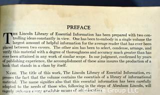 Book: 1924 Edition of The Lincoln Library, published by The Frontier Press Company