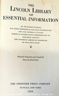 Book: 1924 Edition of The Lincoln Library, published by The Frontier Press Company