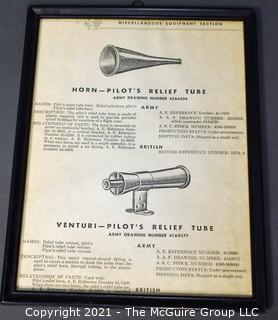 Vintage British Army Advertisement for Pilot's Relief Tube. Framed 