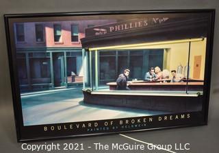 Print. Boulevard of Broken Dreams.  Neon Lighted Shadow Box. Measures 23 x 37"