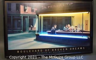 Print. Boulevard of Broken Dreams.  Neon Lighted Shadow Box. Measures 23 x 37"