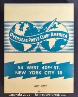 (8) Matchbooks. Overseas Press Club of America