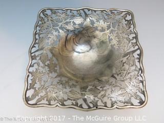 Silver plated square bowl (5 x 5 x 3" tall)