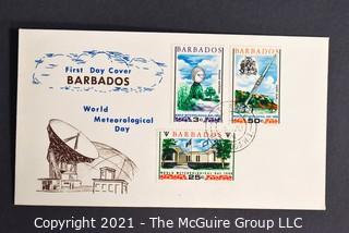 Cancelled First Day Cover. Cachet. Colored. Barbados