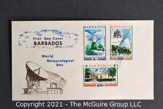 Cancelled First Day Cover. Cachet. Colored. Barbados