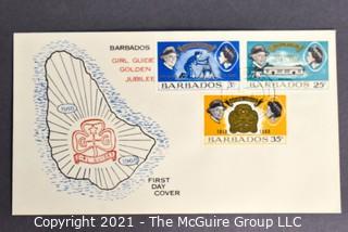 Cancelled First Day Cover. Cachet. Colored. Barbados