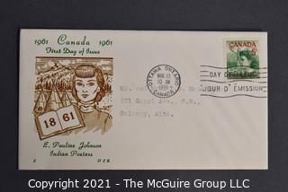 Cancelled First Day Cover. Cachet. Colored. Canada