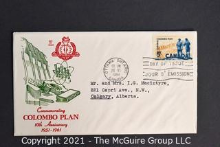 Cancelled First Day Cover with Cachet. Colored. Canadian