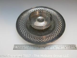 2 level pierced serving tray 