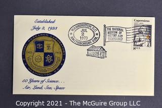 Cancelled First Day Cover. Cachet. Colored