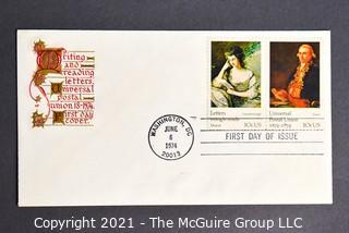 Cancelled First Day Cover. Cachet. Colored