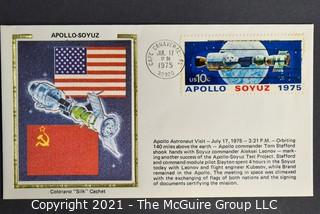 Cancelled First Day Cover. Cachet. Colored