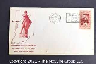 Cancelled First Day Cover. Cachet. Colored