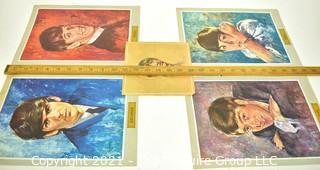 Set Of 4 Beatles Posters Prints By Leo Jansen Produced for  'The Beatle Buddies Club' members only.