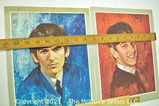 Set Of 4 Beatles Posters Prints By Leo Jansen Produced for  'The Beatle Buddies Club' members only.