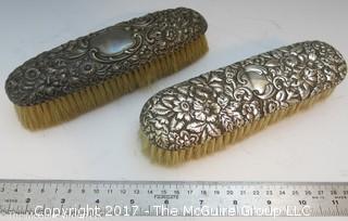 Pair of Sterling Covered Brushes  