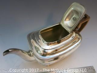 Silverplated Coffee/Tea Pot; Creamer and Sugar 