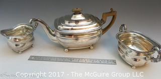 Silverplated Coffee/Tea Pot; Creamer and Sugar 