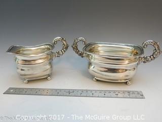 Silverplated Coffee/Tea Pot; Creamer and Sugar 