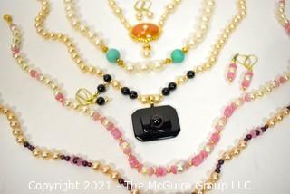 Group of Mix Bead and Faux Pearl Necklaces. 