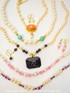 Group of Mix Bead and Faux Pearl Necklaces. 