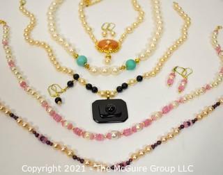 Group of Mix Bead and Faux Pearl Necklaces. 