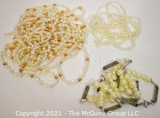 Group of Faux Pearl Beaded Necklaces. 