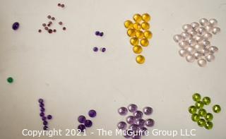 Group of Loose Oval Gemstone Cabochon Flat Back Gemstones. Includes Amethysts, Garnets, Citrine, Rose Quarts, Peridot and Emerald. 