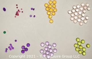 Group of Loose Oval Gemstone Cabochon Flat Back Gemstones. Includes Amethysts, Garnets, Citrine, Rose Quarts, Peridot and Emerald. 