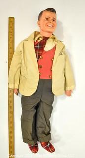 Vintage 1950's Dick Clark American Bandstand Autographed Doll By Juro Novelty Co.  Measures 25" tall.