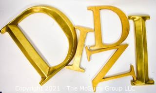 Group of Large Gilt Resin Letters or Plaque Wall Art