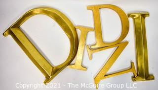 Group of Large Gilt Resin Letters or Plaque Wall Art