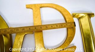 Group of Large Gilt Resin Letters or Plaque Wall Art