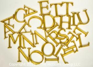 Group of Gilt Resin Sign Letters or Wall Art.  They each measure 5" tall. *