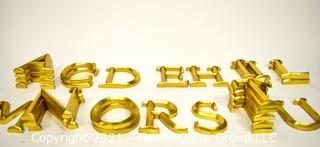 Group of Gilt Resin Sign Letters or Wall Art.  They each measure 5" tall. *