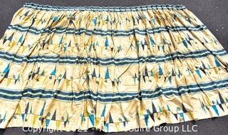 Vintage Mid Century Art Deco Barkcloth Curtains for Cutting in Atomic Pattern. Measures 93" x 130"