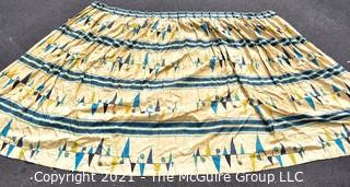 Vintage Mid Century Art Deco Barkcloth Curtains for Cutting in Atomic Pattern. Measures 90" x 110"