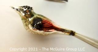 Group of Seven (7) Vintage Blown Glass Figural Ornaments Including Tea Pots, Birds and Fish.