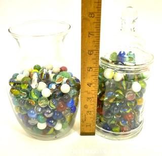 Group of Vintage Glass Marbles, In Case You Lose Yours.  Glass Vase Not Included. 