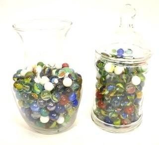 Group of Vintage Glass Marbles, In Case You Lose Yours.  Glass Vase Not Included. 