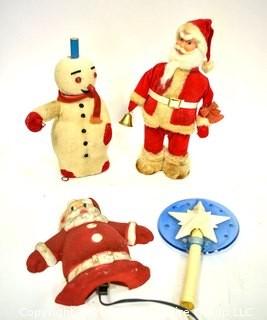 Four Vintage Christmas Decorations and Lights. 