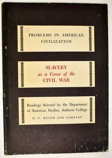 1949 Amherst College Slavery As A Cause Of The Civil War Booklet Heath & Co.