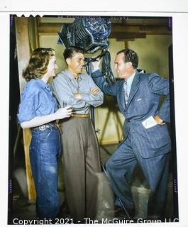 1947 Large Format Color Negative (4" x 5") of Ronald Reagan & Zachary Scott on Stallion Road Movie Film Set.