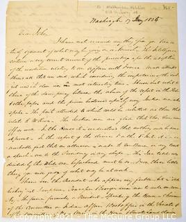 January 1835 Letter from C. W. Rock____ to John A. Rock____; postmarked "City of Washington. Politics. 