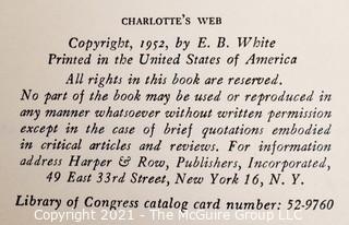 Group of Vintage Children's Books Including Charlotte's Web, Mollly Make Believe, Ruby & Ruthy, Hardy Boys & Not a Bathing Suit in Russia By Will Rogers. 