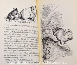 Group of Vintage Children's Books Including Charlotte's Web, Mollly Make Believe, Ruby & Ruthy, Hardy Boys & Not a Bathing Suit in Russia By Will Rogers. 