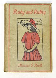 Group of Vintage Children's Books Including Charlotte's Web, Mollly Make Believe, Ruby & Ruthy, Hardy Boys & Not a Bathing Suit in Russia By Will Rogers. 