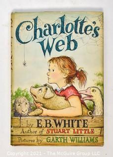 Group of Vintage Children's Books Including Charlotte's Web, Mollly Make Believe, Ruby & Ruthy, Hardy Boys & Not a Bathing Suit in Russia By Will Rogers. 